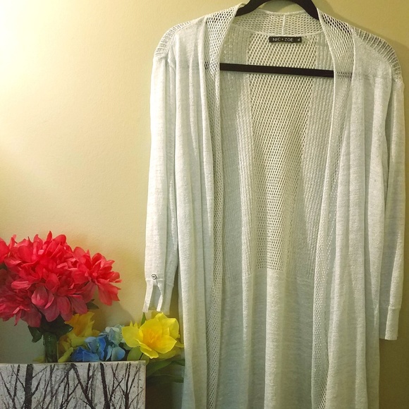 NIC+ZOE Sweaters - Nic+Zoe Open Long Sleeve Cardigan Sweater White XL